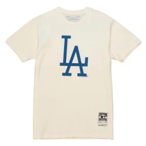 MLB SCRIPT WORDMARK TEE DODGERS CREAM