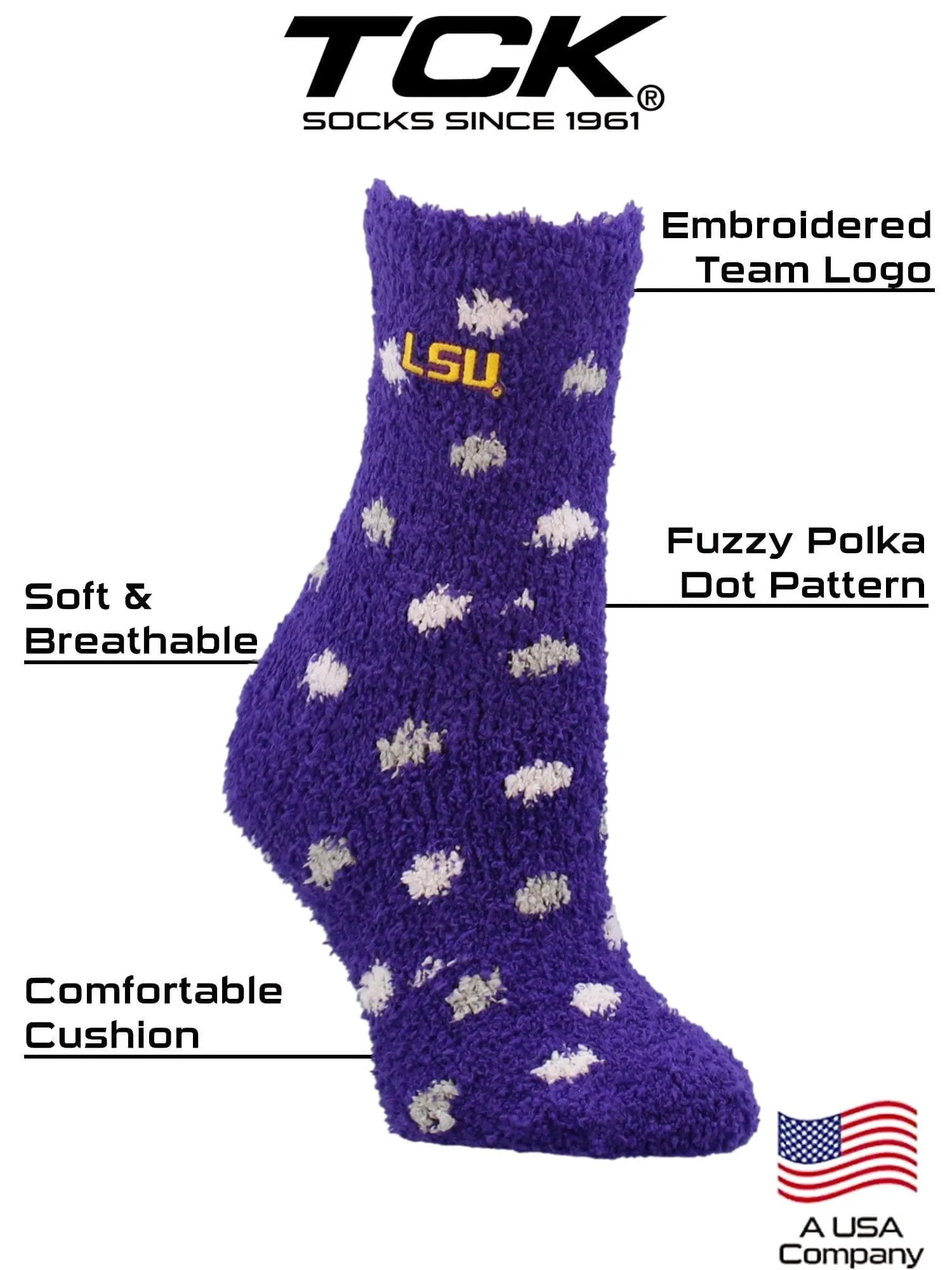 NCAA College Fuzzy Socks For Women & Men, Warm and Cozy Socks Womens Licensed University Sock