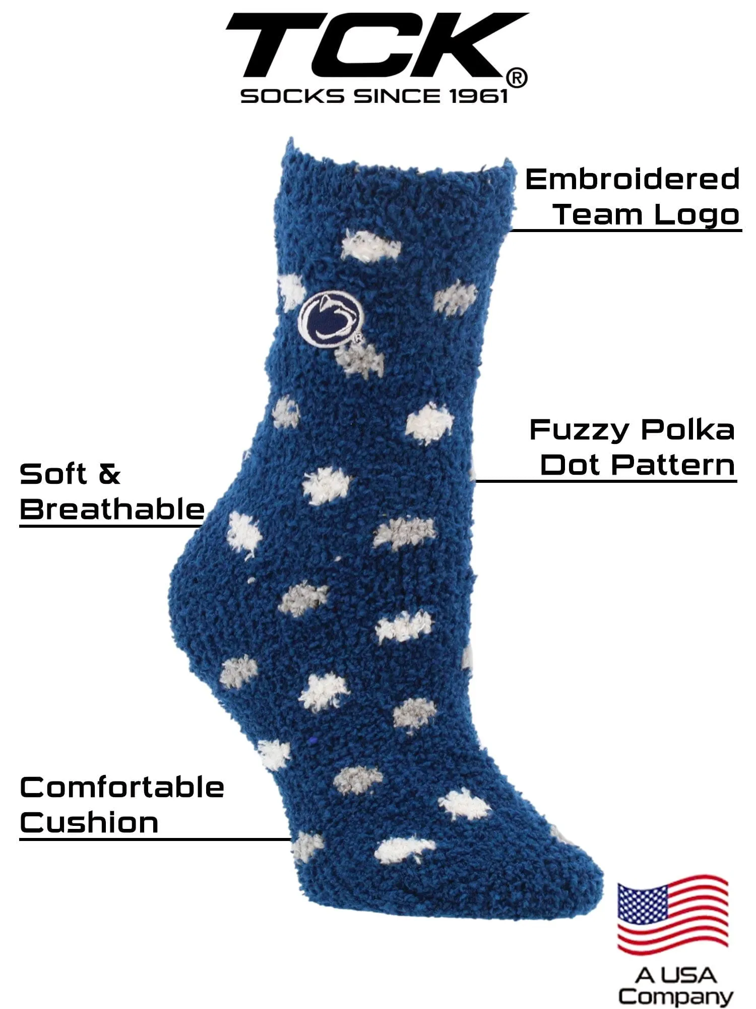 NCAA College Fuzzy Socks For Women & Men, Warm and Cozy Socks Womens Licensed University Sock