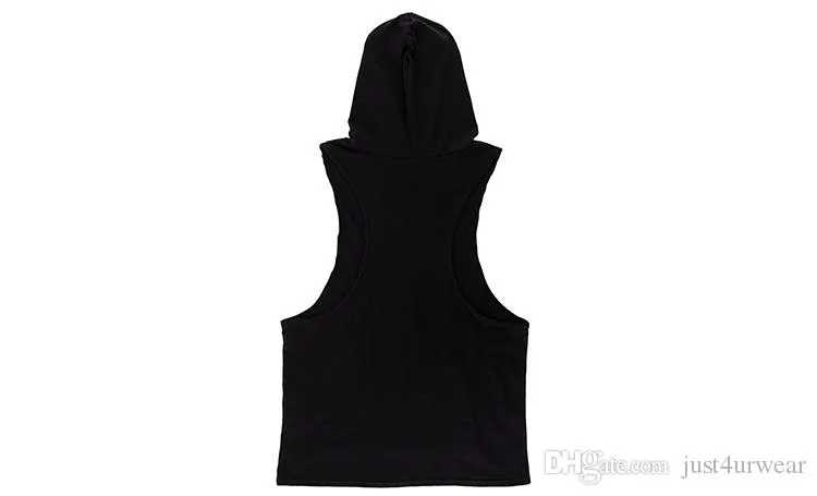 PUSH YOUR LIMITS Men Vests Summer GYM Tank Tops Hooded Tanks Athletic Top