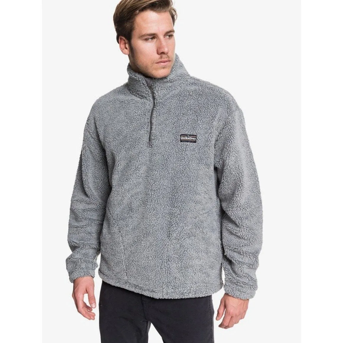 Quiksilver Men's Bogong Gum Half-Zip Popcorn Sherpa Fleece