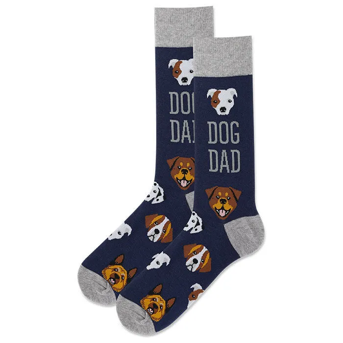 "Dog Dad" Crew Socks by Hot Sox - Large