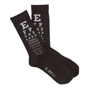 "Eye Chart" Crew Socks by K Bell - Large