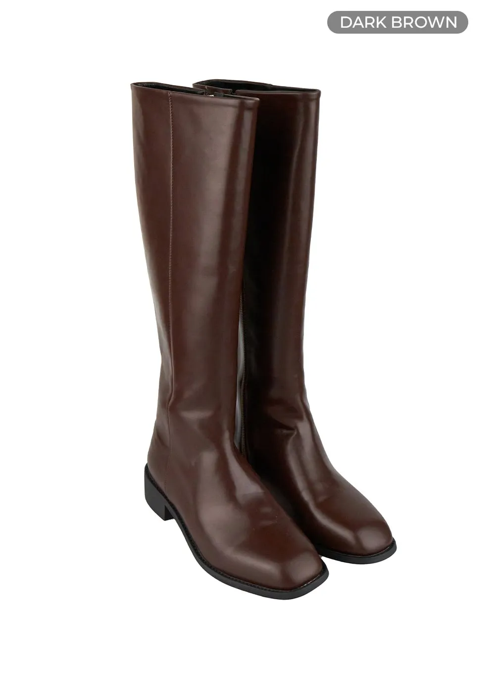 Solid Leather Long Boots OG419