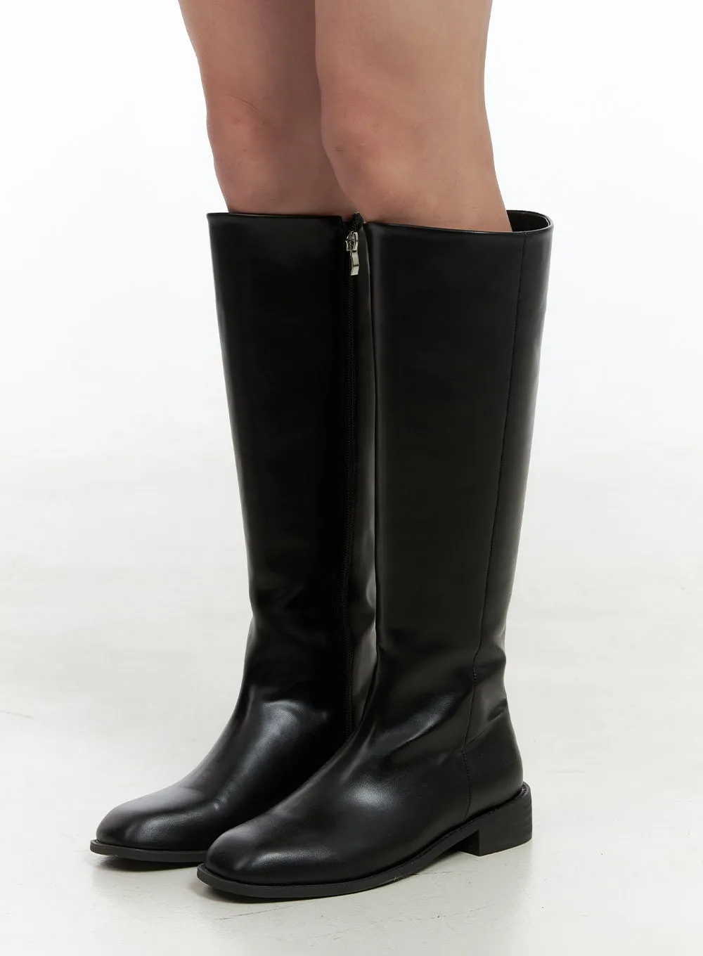 Solid Leather Long Boots OG419