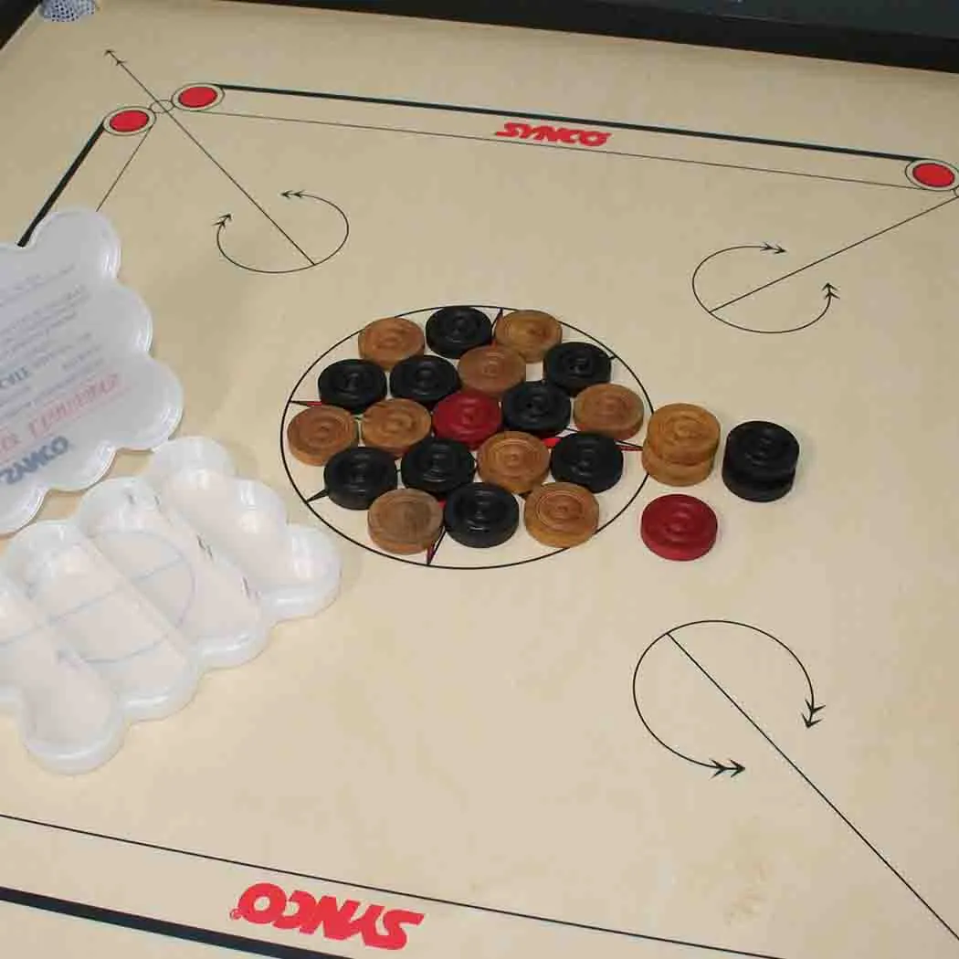 SYNCO Genius Carrom Men for Champion in PVC Box