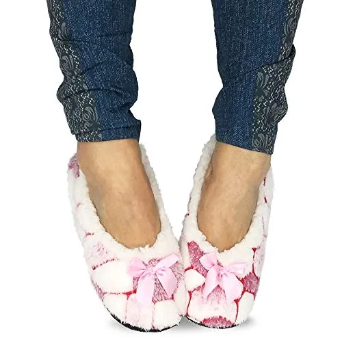 TeeHee Cute Comfy Cozy Fuzzy Slipper Socks for Women 2-Pack (R2029SLP)