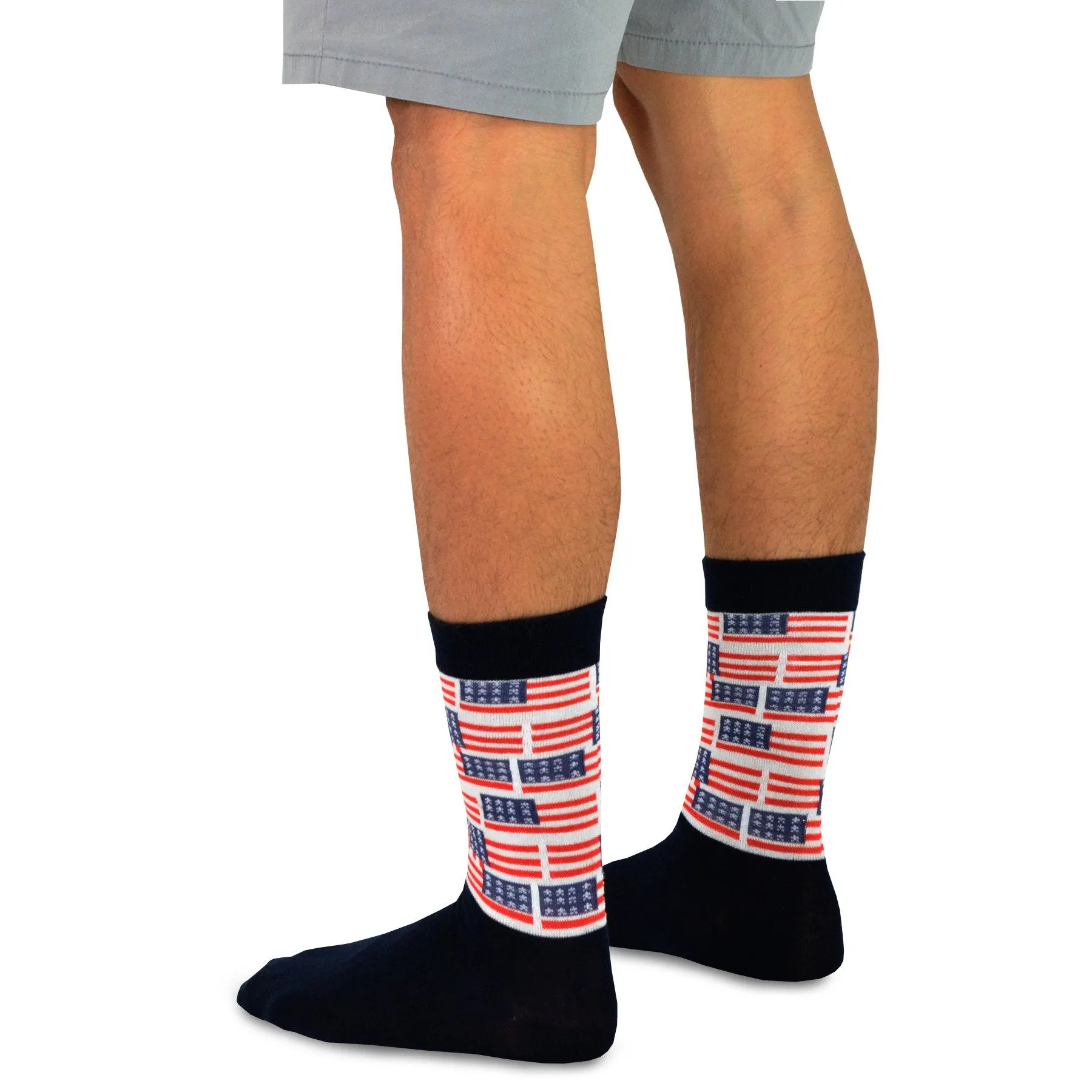 TeeHee Socks Men's 4th of July Cotton Crew I Love USA 5-Pack (51085)