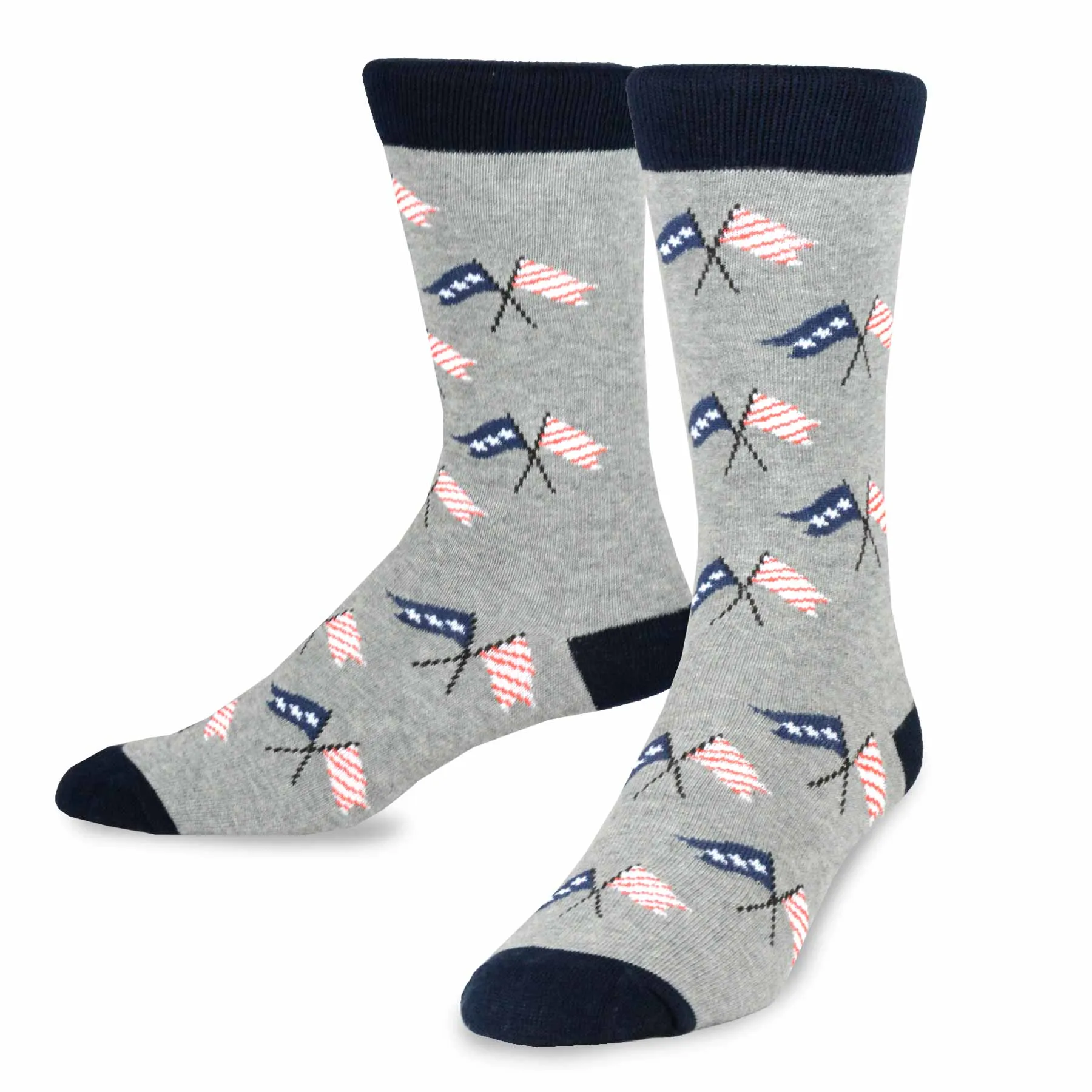 TeeHee Socks Men's 4th of July Cotton Crew Patriots 5-Pack (51084)