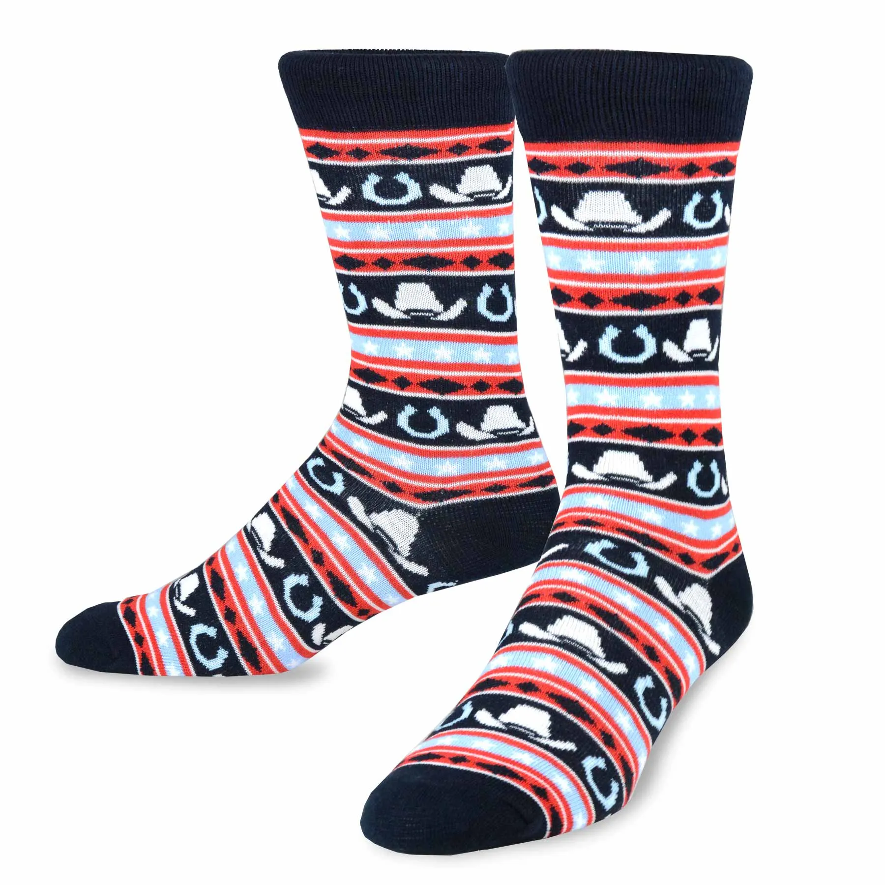 TeeHee Socks Men's 4th of July Cotton Crew Patriots 5-Pack (51084)