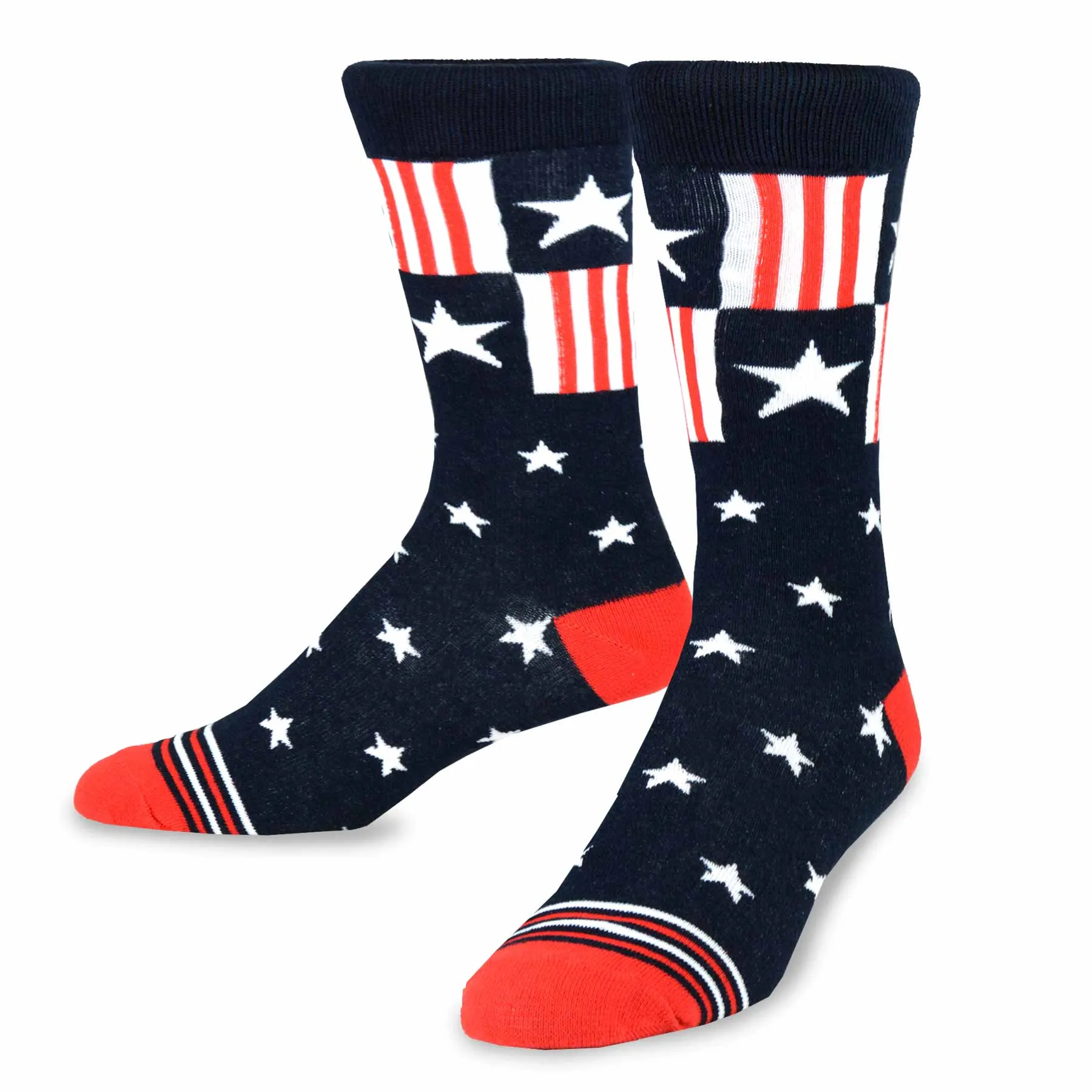 TeeHee Socks Men's 4th of July Cotton Crew Patriots 5-Pack (51084)