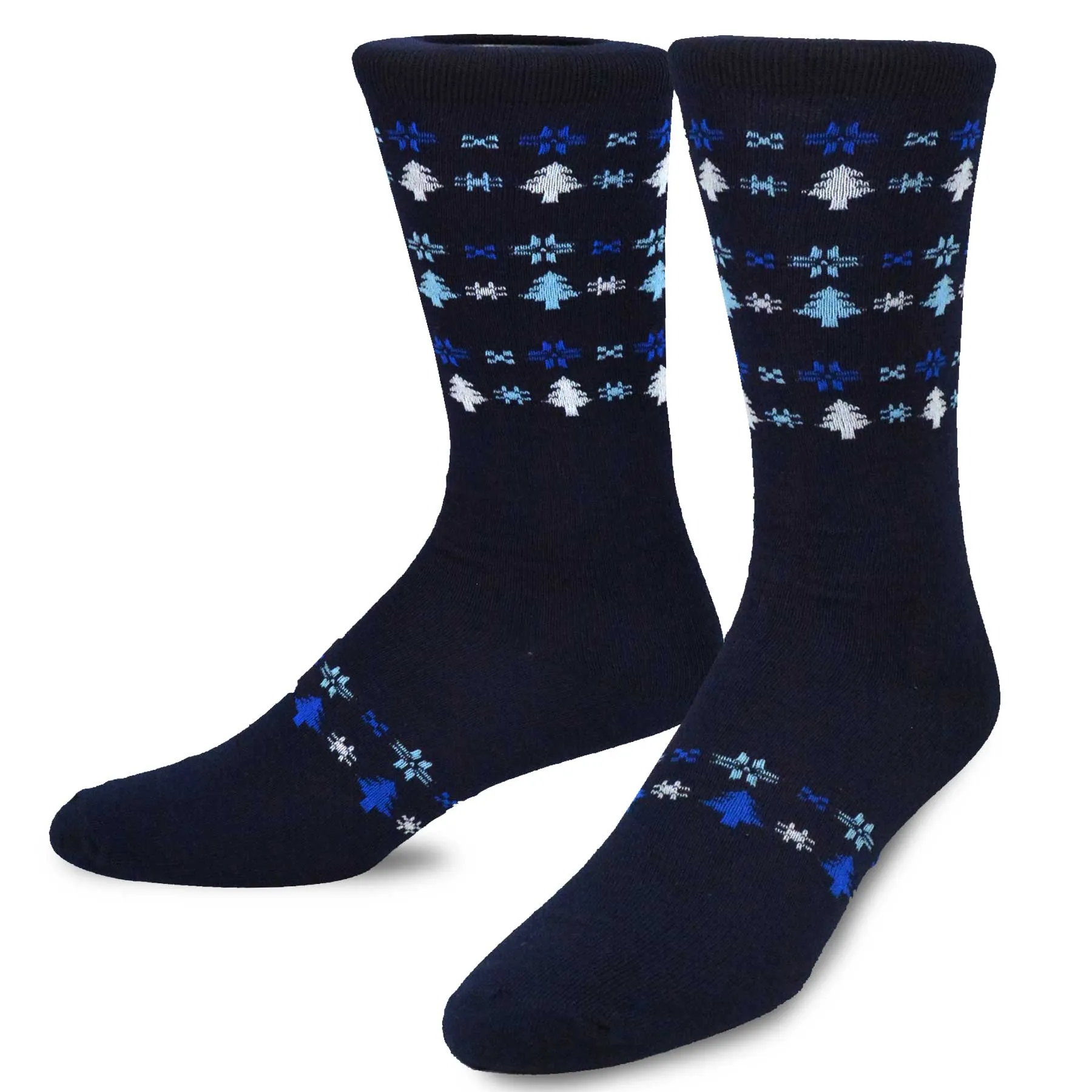 TeeHee Socks Men's Christmas Polyester Crew Snow Deer 5-Pack (51124)