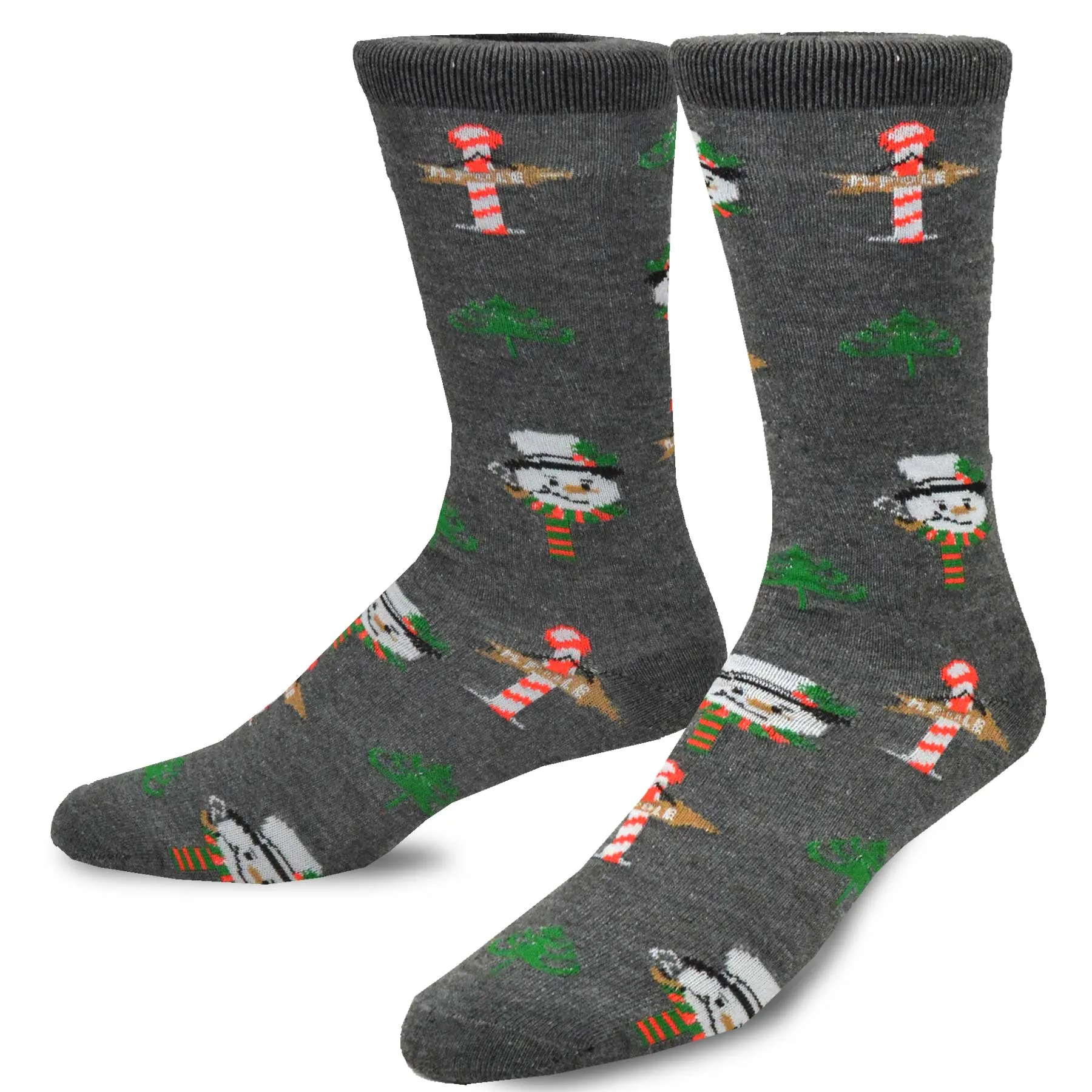 TeeHee Socks Men's Christmas Polyester Crew Snow Deer 5-Pack (51124)