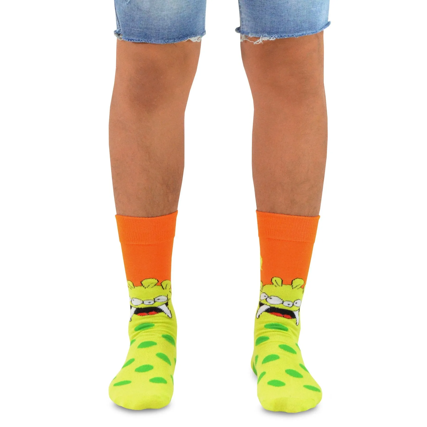 TeeHee Socks Men's Halloween Cotton Crew Monster Eyes 6-Pack (51167)