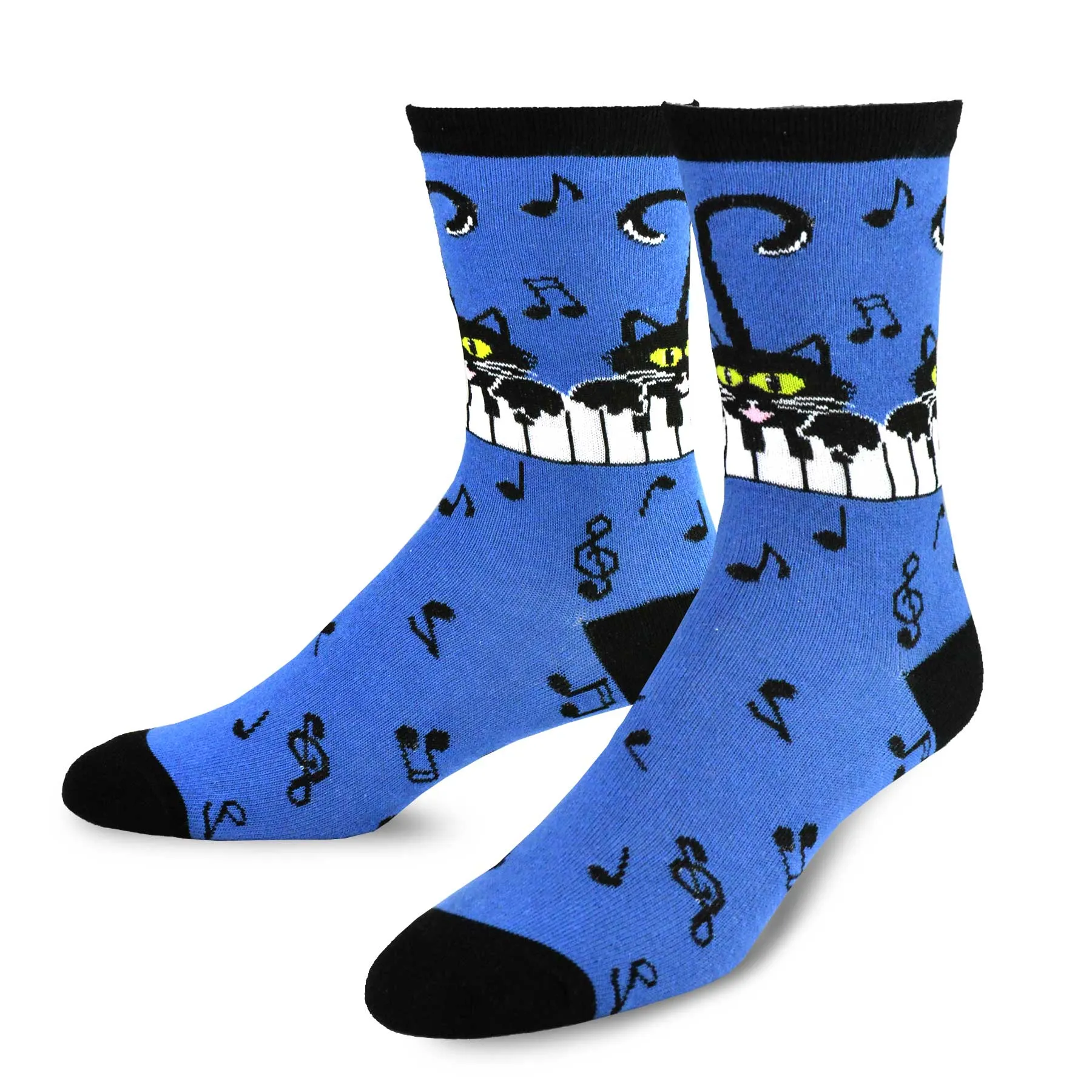 TeeHee Socks Men's Novelty Cotton Crew Animal Music 3-Pack (12000)