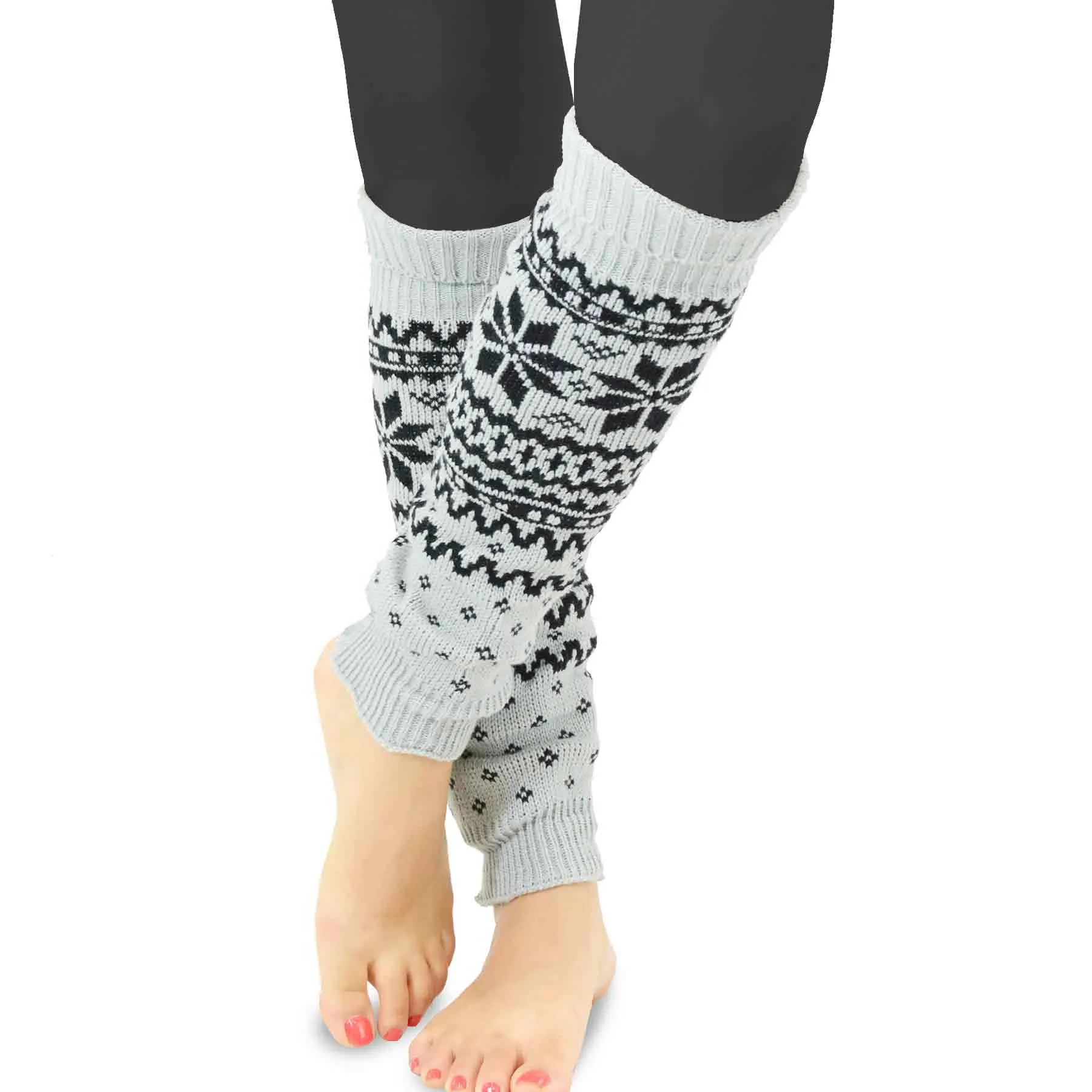 TeeHee Socks Women's Acrylic Leg Warmer Geometric Pattern 3-Pack Gift Box (10758)