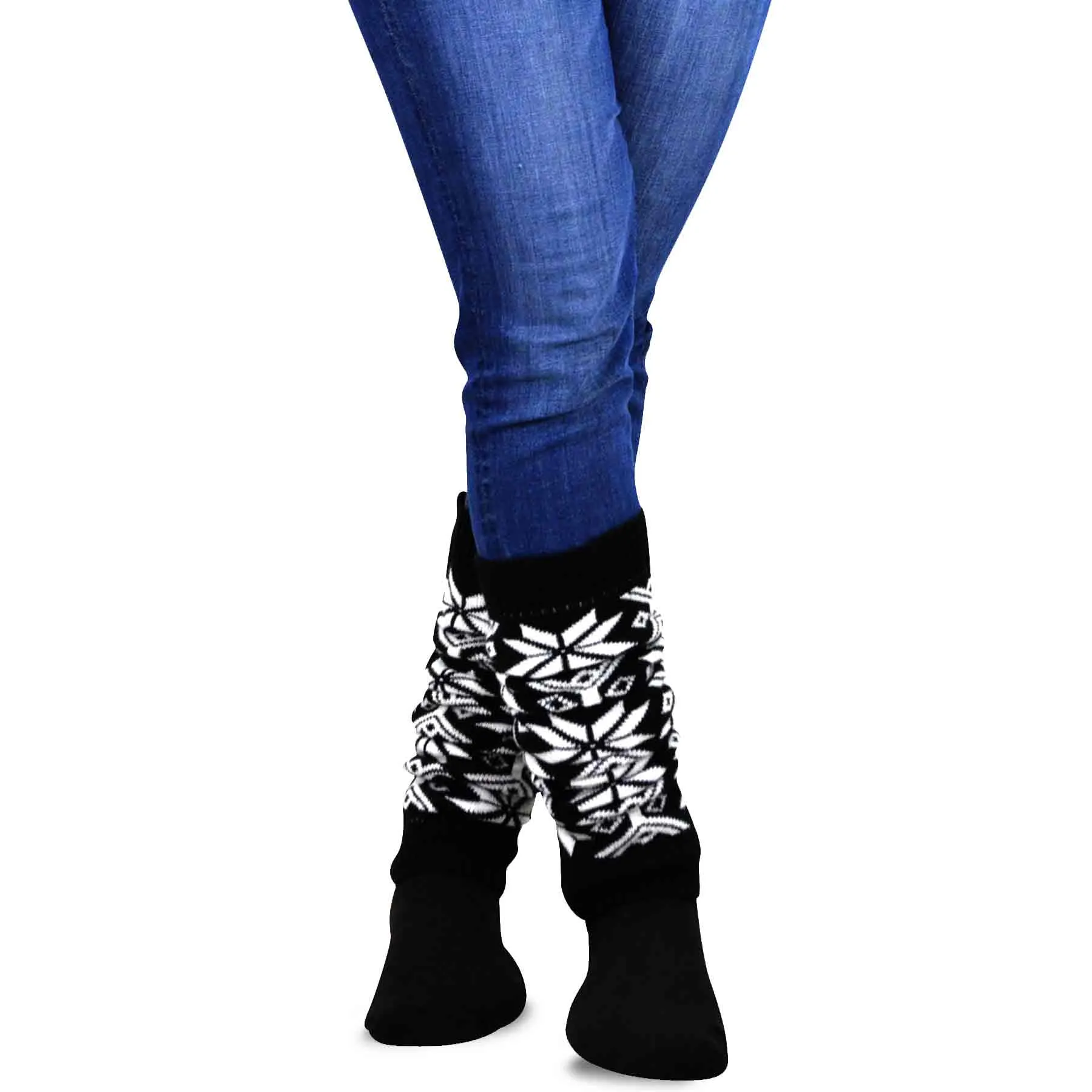 TeeHee Socks Women's Acrylic Leg Warmer Snowflakes 4-Pack Gift Box (12155)