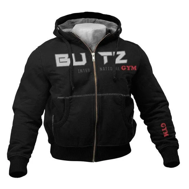 Thin Black Sweatshirt Men Hooded For Men Fitness Bodybuilding Hoodies Sweatshirts Zipper Big Pocket Hoodie Men Long Sleeves